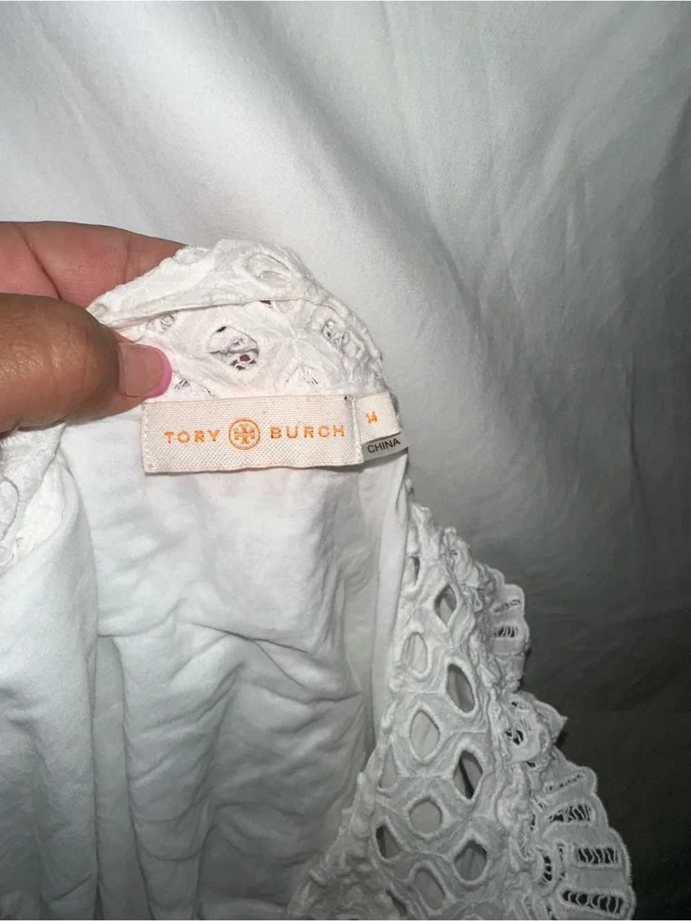 Tory Burch White Eyelet Lace Sleeveless Camisole
